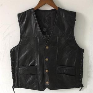 Street Men Leather Vest Leisure Coats Men's Hip Hop Waistcoat Suit Vests Autumn Winter Mens Sleeveless Jacket Male Clothing T240i