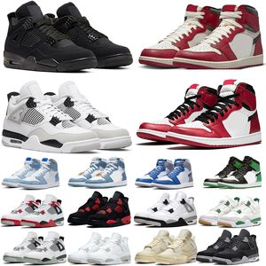 4s Basketball Shoes For Men Women Military Black Cat Canvas Red Cement White Oreo Midnight Navy 1s University Blue Cool Grey Bred Denim Mocha Mens Sports Sneakers