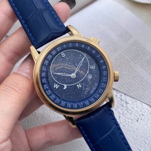 2023 Nowe luksusowe męskie zegarki kwarcowe Watch Wysokiej jakości najlepsza marka Kalendarz Funkcja zegar skórzany pasek modowy Montre Wszechświat gwiazd