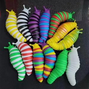 Flexible Fingertip Snail Sensory Toy Adult Antistress Squirming Slug Fidget Toys Autism Chiledren Gift Decompression Slinky Slug JJ 10.16