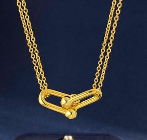 Collane di cuore di lusso Collana di design Ciondolo in oro 18 carati Pendenti con lettere Gioielli di marca di alta qualità Gioielli per matrimoni da donna e da uomo