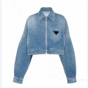 Women's Jackets Womens Denim Coat Wash Blue Designer Button Letters Shirts Woman Distress Jeans S-xloe8u