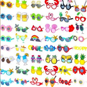 Luau Party Sunglasses Funny Hawaiian Glasses Tropical Fancy Dress Props Fun Summer Beach Themed Party Birthday Rave Decorations Various Styles