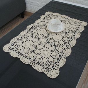 Table Cloth Vintage Rectangle Cotton Crochet Lace Placemat Cup Mug Tablecloth Tea Home Decoration