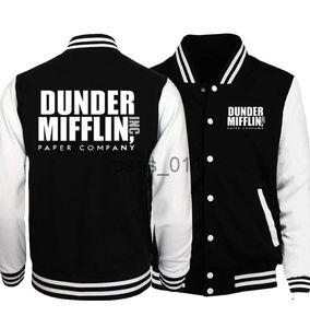 Men's Jackets Popular American TV D-Dunder Mifflins Inc. Baseball Jacket Sweatshirt Jacket Winter Long Sleeve Casual Sweatshirt Top x1016