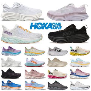 scarpe da corsa Hoka Clifton 9 Hoka Bondi 8 scarpe Hokas Shifting Sand Triple Nero Bianco Peach Whip Marble Rosa Viola Scarpe da ginnastica da donna Scarpe da ginnastica firmate di grandi dimensioni