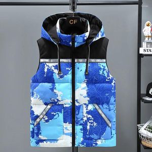 Coletes masculinos Mens Colete Jaqueta Inverno Quente Sem Mangas Jaquetas Casual Reflexivo Listra Camuflagem Colete Plus Size 6XL 7XL 8XL Veste