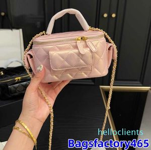 Umhängetaschen für Damen, Schulterhandtaschen, Designer-Luxus-Mini-tragbare Box, winziger Kosmetikkoffer, Lippenstift-Tasche, modische Damen-Geldbörsen, goldene Kette, Kosmetikkoffer