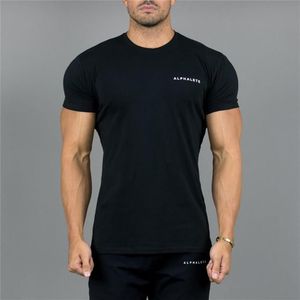 Erkekler Tişörtler Erkekler Tişört Fitness Vücut Geliştirme Tshirts Spor Salonu Alphale Tees Üstler Moda Tshirt Homme Giyim Yüksek Kalite C275K