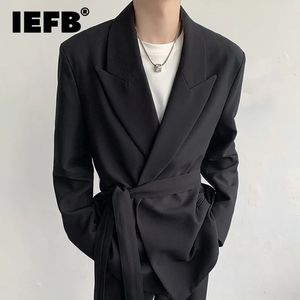 Mens Suits Blazers IEFB Modaya Modaya uygun Kore tarzı Bel Tedeliği Düzenli Kıyafet Ceket Düz Renk Kuru Bahar Moda Erkek Giyim 9A7638 231016