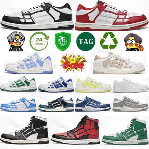 Designer Casual Shoes Skel Top Low Mens Womens Triple White Lime Black Grey Green Orange Lilac Purple Rose Pink Fluorescent Yellow Brown Tan Sports Trainers Sneakers