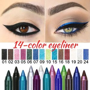 Cień oka 14 Kolor długotrwały ołówek ołówek Wodoodporny pigment zielony brązowy długopis eyeliner Kobiet Mash