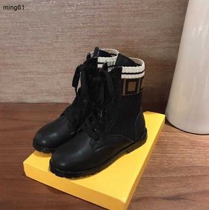 Marque Design enfants bottes de haute qualité filles chaussures en cuir noir tailles 26-35 mode enfants botte courte bébé chaussures décontractées