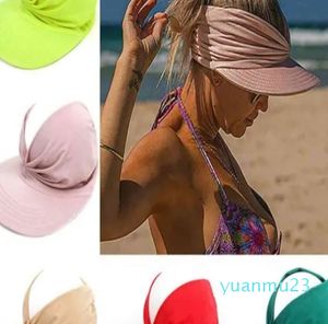 Yaz Şapkası Kadın Güneş Vizörü Antiultraviyole Elastik Hoow Üst Düzeyli Kötü Şapka Ayarlanabilir Açık Hava Spor Kapakları