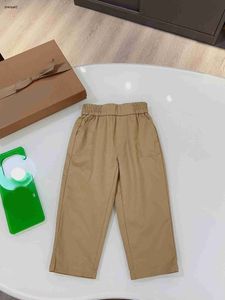 luxury designer Child khaki pants Embroidered Knight baby Casual pants Size 100-160 CM fashion Elastic waist Kids trousers Aug16