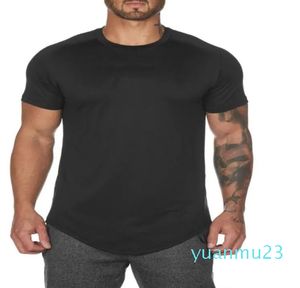 T-shirt de sport pour hommes Europe et États-Unis Entraînement de fitness Jogging Séchage rapide Élastique ample respirant à manches courtes Mise en forme Tenues de yoga