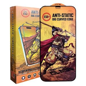 Protetor de tela para iPhone 15 Pro Max 14 Plus 13 Mini 12 11 XS XR X 8 7 SE Armadura ESD Vidro temperado HD Filme antiestático Explosão curvada premium escudo de cobertura completa