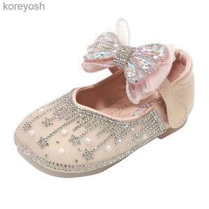 First Walkers عالية الجودة Baby Girls First Walkers for Birthday Party Twinkle Crystal Soft Toddler Shoes with Lace Butterfly-knot for Infantl231016