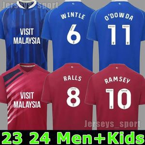 23 24 Cardiff Camisas de futebol RAMSEY 2023 2024 O'DOWDA 2023 2024 RALLS ADAMS WINTLE SAWYERS ROBINSON RINOMHOTA WATTERS Camisas de futebol ETETE Mens