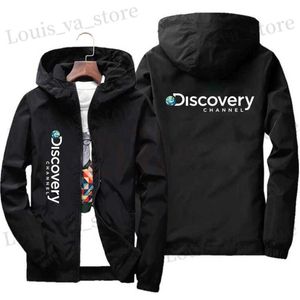 Jaquetas masculinas Discovery Channel Zipper Windproof Jacket Homens Mulheres Hoodies Protetor Solar Roupas Esporte Casual Manga Longa Casaco Com Capuz Fina Tops T231016