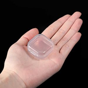 Smyckeslådor 6/12st Square Plastic Stach Box Jewelry Container Transparent Square Box Fallförpackning för smycken pärlor örhängen R231016