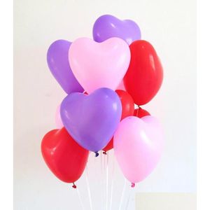Dekoracja imprezy 100pcs 22G różowy biały czerwone serce w kształcie lateksowej balony urodziny