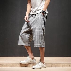 Męskie szorty 2022 Letnie szerokie nogi Plaid Pants Harem Plenen Lise Lose Lose Casual Beach Japońska ulubiona dzika ulica Tide273b