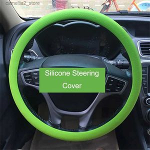 Steering Wheel Covers Car Universal Silicone Steering Wheel Cover Elastic Glove Cover Texture Soft Multi Color Auto Decoration DIY Accessories Q231016