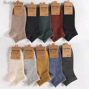 Men's Socks Cotton Men Pack Breathable Set High Quality Short Black Ankle Short Gift For Man Size 38-44 Sox 5 Pairs 1 LotL231016