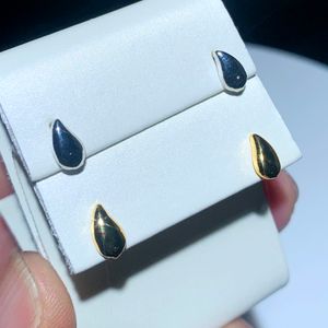 Small Size Chunky Dome Water Drop Peas Shape Stud Earrings Mini Glossy High Polished Fashion Hip Hop Women Lady Festival Gift Jewelry