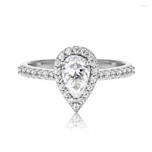 ペンダントネックレスAnujewel 1ct Pear Cut Moissanite Engagement Wedding Ring 925女性のためのスターリングシルバーリングWhole242n