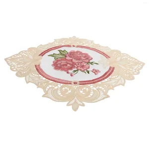 Guardanapo de mesa redondo branco toalha de mesa porta-copos bebidas rendas doilies suporte de copo poeira pano decoração decorativa vintage