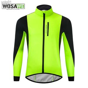 Herrspårar Wose Winter Windproect Men's Running Jackets Windbreaker Thermal Fleece Reflective Cycling Wear MTB Bike Sports Coatl231016