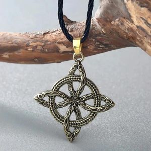 Anhänger Halsketten Vintage Kreuz Überwindung Gras Slawisches Amulett Farn Blume Schutz vor Krankheiten Halskette Schmuck für Geschenk Großhandel