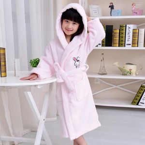 Mulheres sleepwear outono inverno puro algodão crianças toalha roupão grosso quente macio camisola solta casual com capuz robe loungewear