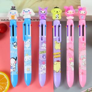 wholesale Cartoon 6-color ballpoint pen cute stationery student multi-color ballpoint pen ins girl's heart account color pen wholesale