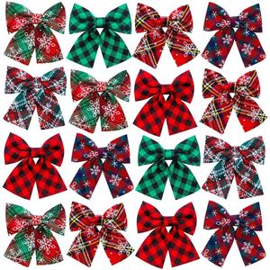 Hundkläder julplädda bowties bowknot krage snöflinga tryck grooming glidbara leveranser vinterlov