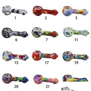 Smoking Pipes 20Pcs Sile Pipe Hand Accessories Honeybee Water Colorf Bong Food-Grade For Tobacco Drop Delivery Home Garden Household Dhma3