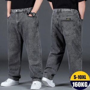 Erkekler jeans 10xl büyük boyutlu gündelik pantolon pantalon homme sokak giyim trend markası artı pantolonlar nefessiz yağ gevşek 231016