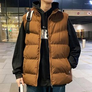 Coletes masculinos de algodão para baixo colete jaqueta homens puffer sem mangas casacos mens sólido inverno quente colete outwear windbreaker roupas b26