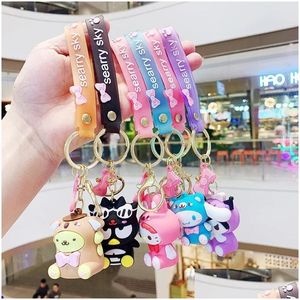 Party Favor Decompression Toy Kuromi Ring Key Chain Pendant Cute Melody Doll Drop Delivery Home Garden Festive Supplies Event Dhivb