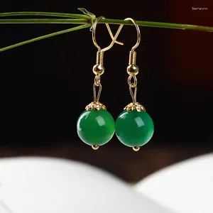 dangle earrings women's urnature Green Jade Princess Cut Stud for women girls dressupクラシックスターリングシルバー