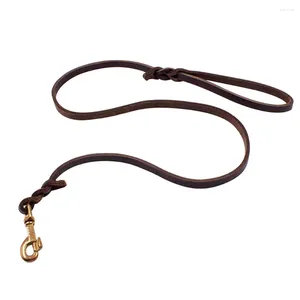 Dog Collars Pet Leash Rope PU Leather Flexible Safety Wear Resistant Strong Tensile Long Clip Training Multifunction Anti Lost Chain