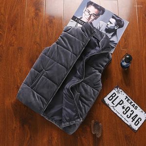 Men's Vests Golden Velvet Vest Warm Autumn And Winter Down Cotton Jacket Korean Fashion Coat For Men