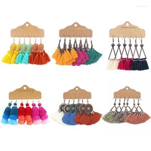 Dangle Earrings 3 Pairs Multicolor Bohemian Tassel For Women Ear Stud Seaside Holiday Eardrop Fashion Jewelry