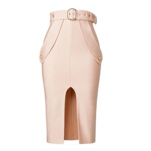 Skirts Sexy Bodycon Women s High Waist Bandage Skirt Knee Length Midi Pencil Office Party Club Elegant Clothing 231016