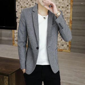 Męskie garnitury 2023 mody swobodny mężczyźni wełniany wełniany wełniany w stylu koreański garnitur męską męską kurtkę blezery odzieży l81