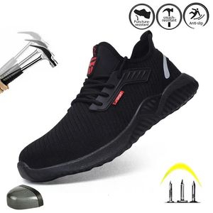 Dress Shoes Fashion Men Safety Shoes Anti-Smashing Steel Toe Cap Puncture Proof Indestructible Light Breathable Sneaker Work Boots 231013