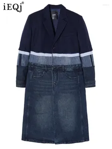 Damen-Trenchcoats, gespleißter Designer-Denim-Mantel für Damen, gekerbter Ausschnitt, lange Ärmel, kontrastierender High-End-Windschutz, 2023-Kleidung 3WQ7966