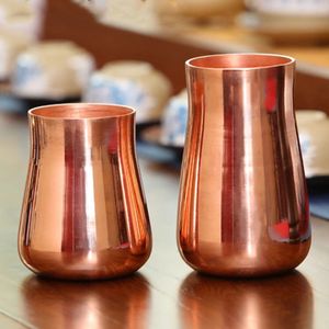 Mugs Handcrafted Pure Copper Beer Milk Mug Creative Vintage Thickened Moscow Water 350 ml Breakfast Cup Drinkware Tableware 231013